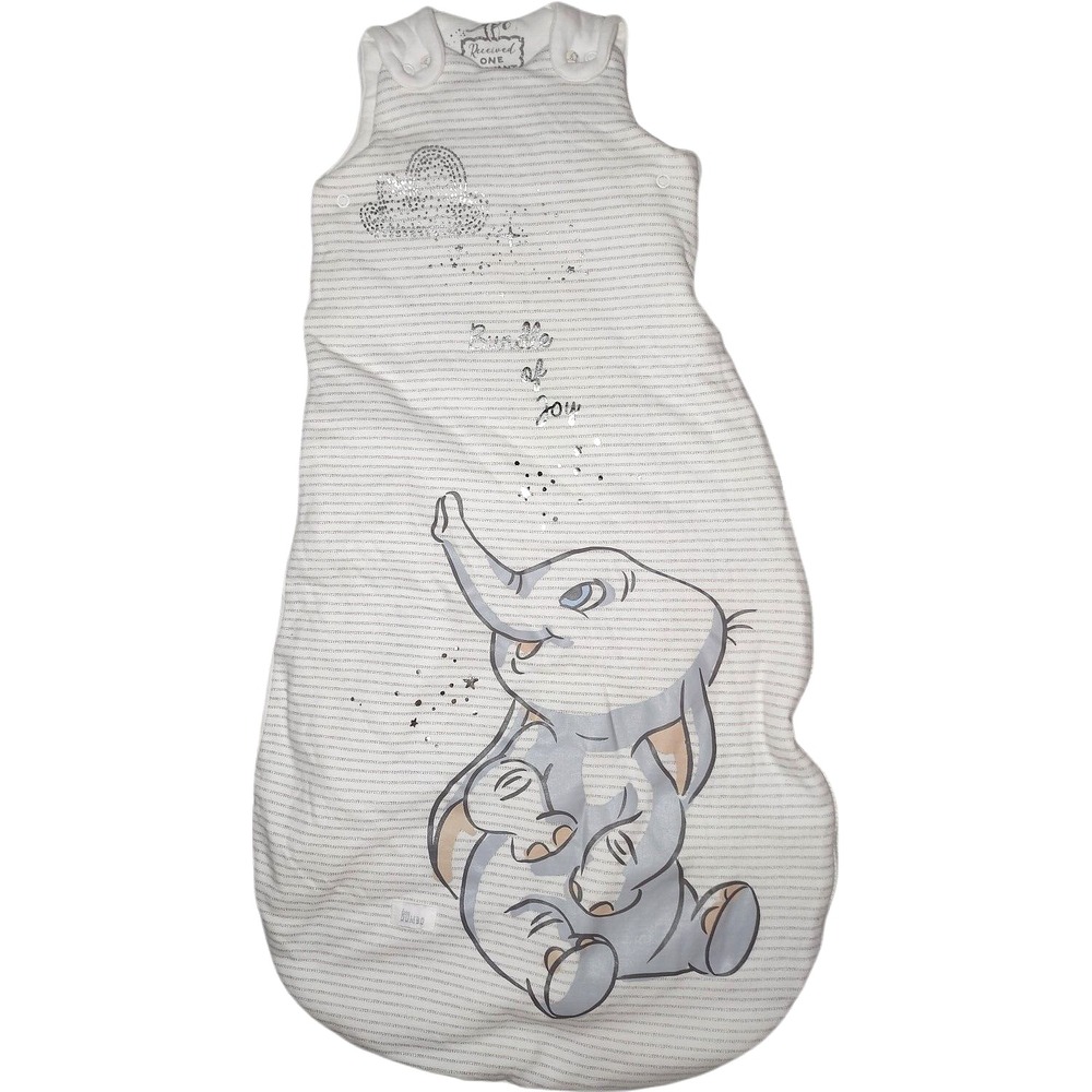 Love Dumbo Elephant‎ White Baby 6 9 12 Bunting Suit Silver Bundle Of Joy Unisex